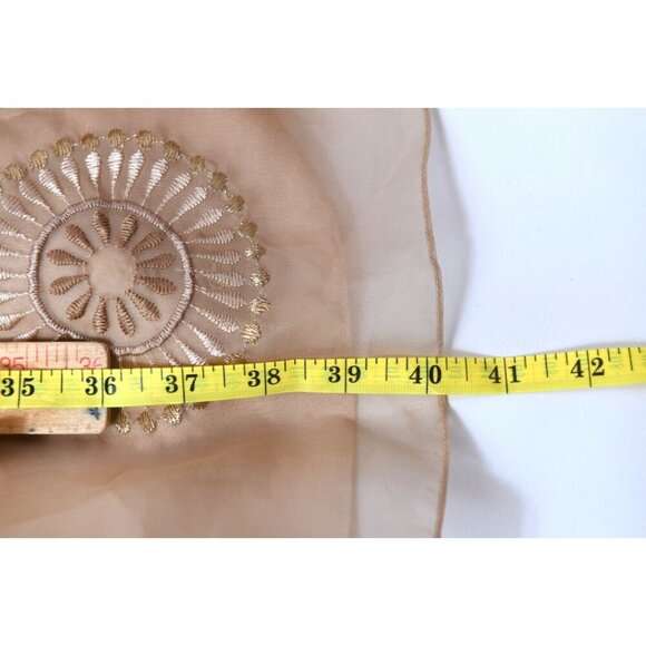 Kay Unger New York 100% Silk Gold Dress Size 10 Sleeveless Cocktail Wedding - Picture 14 of 15